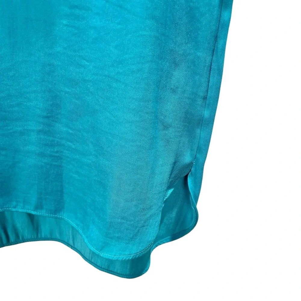 Rose & Olive Teal Blue Short Sleeve Safari Blouse Size S - Picture 5 of 7